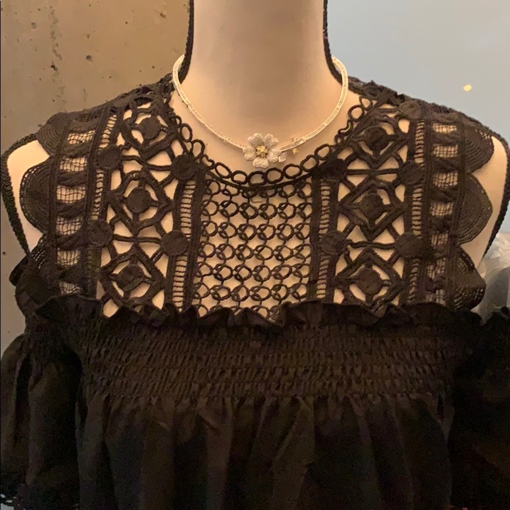 Scarpi’s Black Boho Cold Shoulder Top - Picture 2 of 6